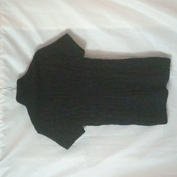 BCBG MAXAZRIA Cowl Neck Short Sleeve Tunic Sweater Black Pre-owned - Picture 2 of 10